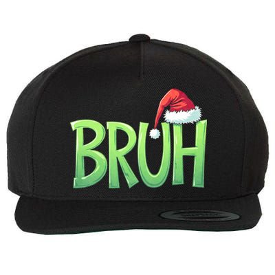 Bruh Christmas Funny Christmas Humor Meme Wool Snapback Cap