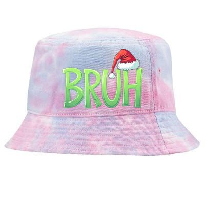 Bruh Christmas Funny Christmas Humor Meme Tie-Dyed Bucket Hat