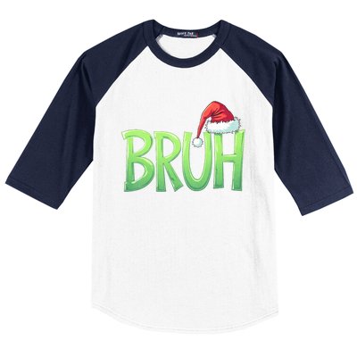 Bruh Christmas Funny Christmas Humor Meme Baseball Sleeve Shirt