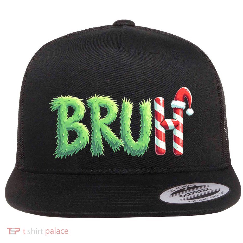 Bruh Christmas Funny Christmas Humor Meme Flatbill Hat