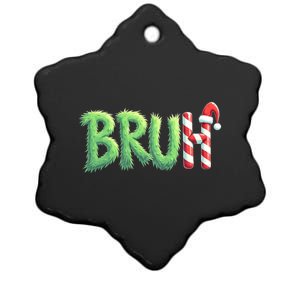 Bruh Christmas Funny Christmas Humor Meme Ceramic Star Ornament