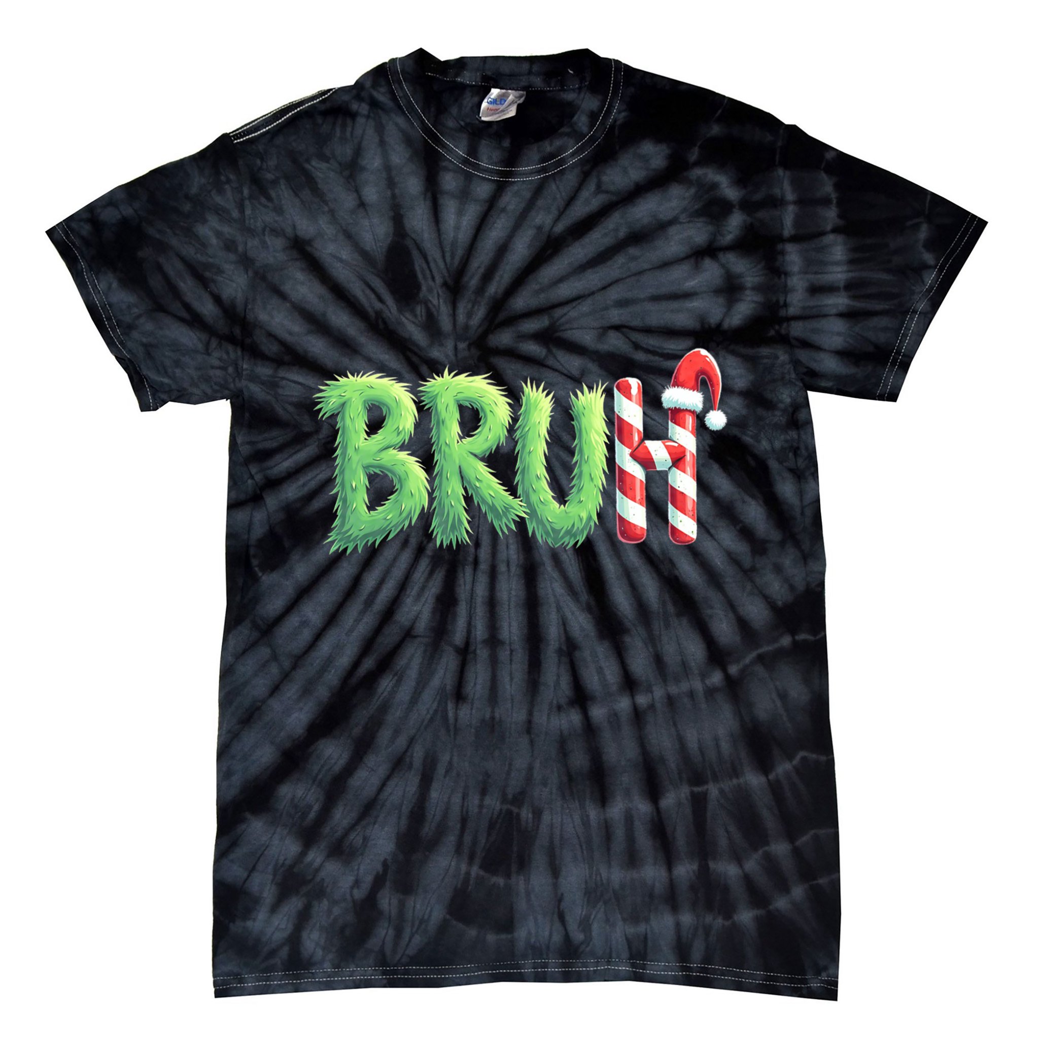 Bruh Christmas Funny Christmas Humor Meme Tie-Dye T-Shirt