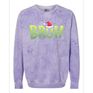 Bruh Christmas Funny Christmas Humor Meme Colorblast Crewneck Sweatshirt