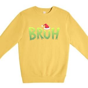 Bruh Christmas Funny Christmas Humor Meme Premium Crewneck Sweatshirt