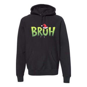 Bruh Christmas Funny Christmas Humor Meme Premium Hoodie