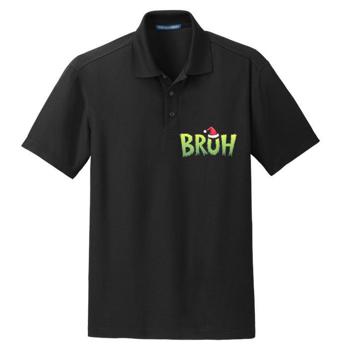 Bruh Christmas Funny Christmas Humor Meme Dry Zone Grid Polo