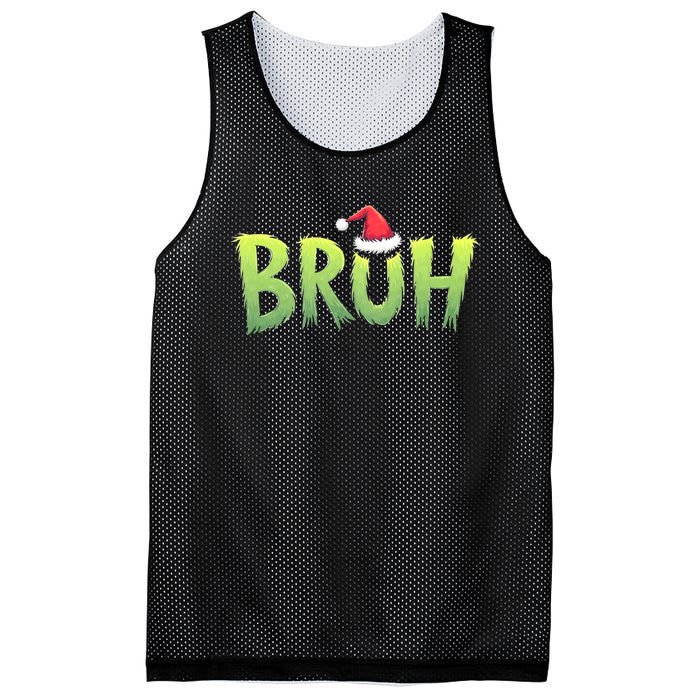 Bruh Christmas Funny Christmas Humor Meme Mesh Reversible Basketball Jersey Tank