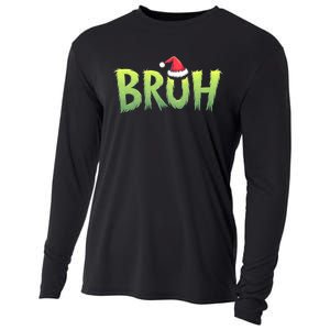 Bruh Christmas Funny Christmas Humor Meme Cooling Performance Long Sleeve Crew