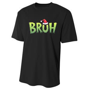 Bruh Christmas Funny Christmas Humor Meme Performance Sprint T-Shirt