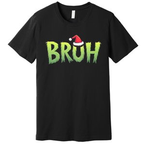 Bruh Christmas Funny Christmas Humor Meme Premium T-Shirt