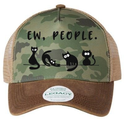 Black Cat Funny Ew People Meowy Cat Lovers Legacy Tie Dye Trucker Hat