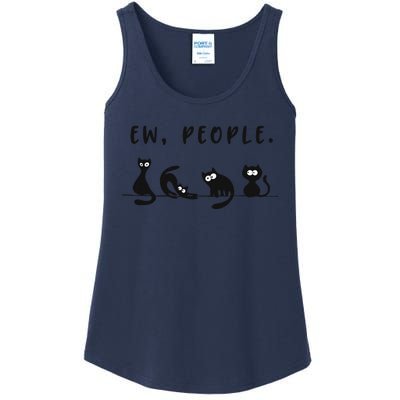 Black Cat Funny Ew People Meowy Cat Lovers Ladies Essential Tank