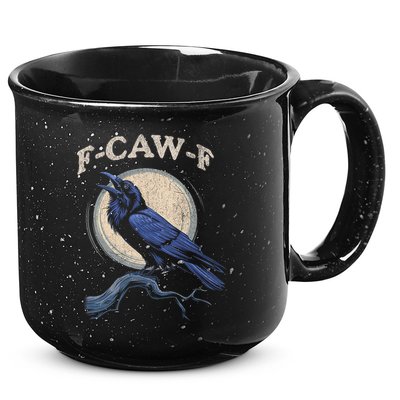 Black Crow F-Caw-F Funny Bird Moon 15oz Campfire Ceramic Mug
