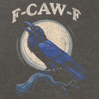 Black Crow F-Caw-F Funny Bird Moon Cotton Canvas Backpack