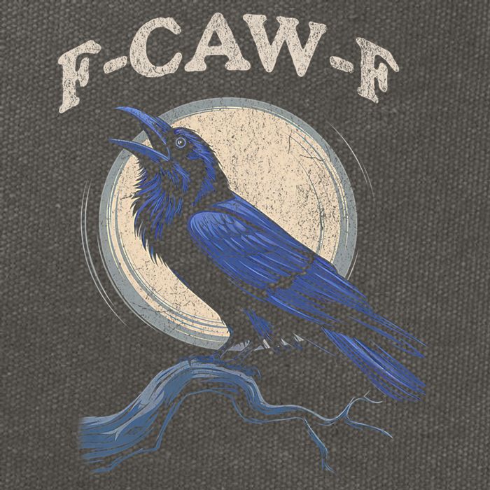 Black Crow F-Caw-F Funny Bird Moon Cotton Canvas Backpack