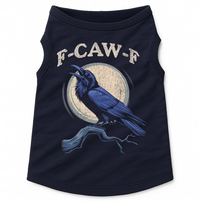 Black Crow F-Caw-F Funny Bird Moon Doggie Tank