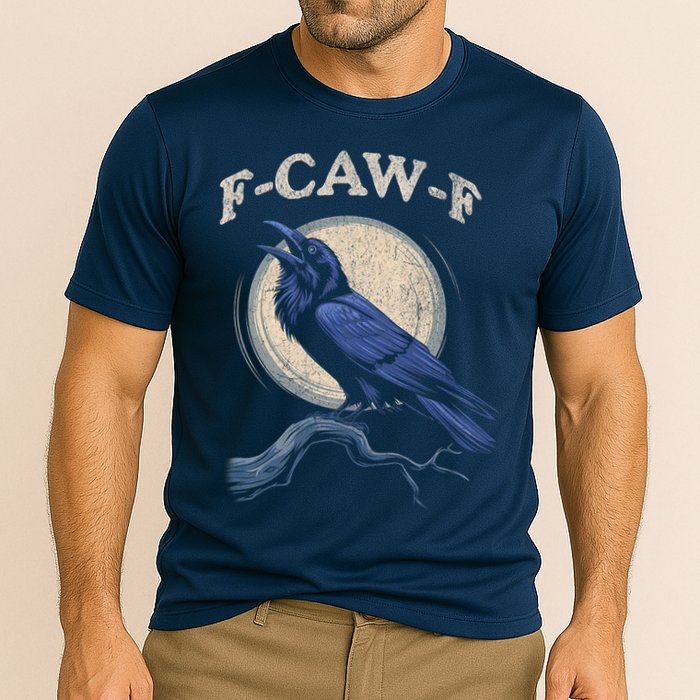 Black Crow F-Caw-F Funny Bird Moon Performance Shirt