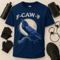 Black Crow F-Caw-F Funny Bird Moon Performance Shirt