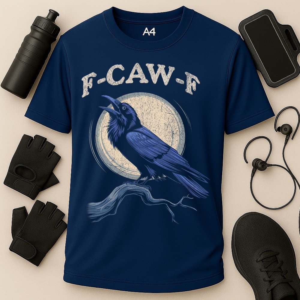 Black Crow F-Caw-F Funny Bird Moon Performance Shirt