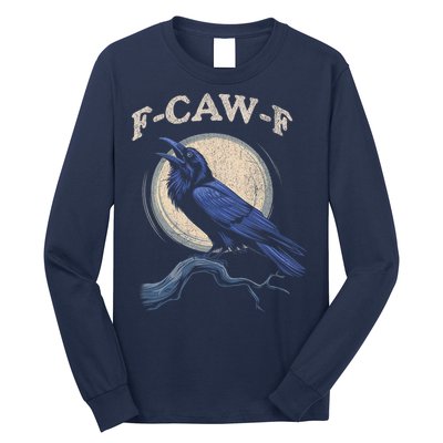Black Crow F-Caw-F Funny Bird Moon Long Sleeve Shirt