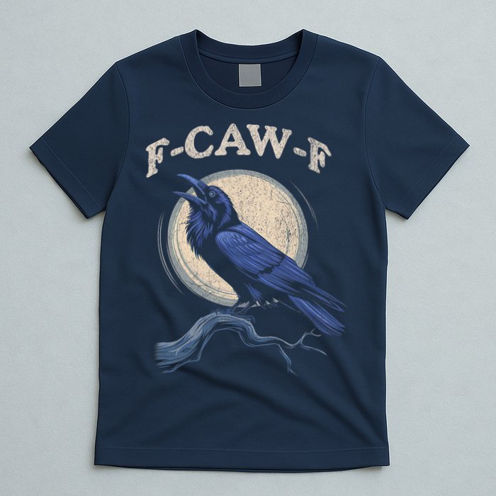 Black Crow F-Caw-F Funny Bird Moon T-Shirt