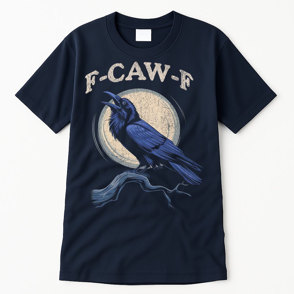 Black Crow F-Caw-F Funny Bird Moon Tall T-Shirt