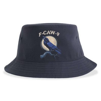 Black Crow F-Caw-F Funny Bird Moon Sustainable Bucket Hat