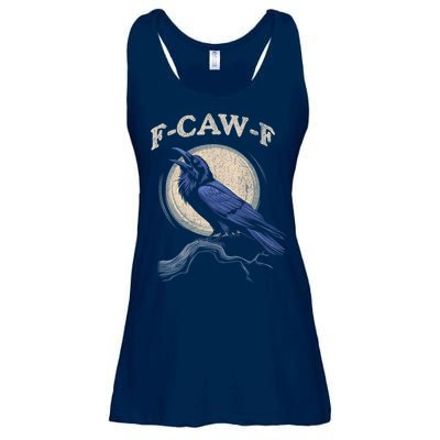 Black Crow F-Caw-F Funny Bird Moon Ladies Essential Flowy Tank