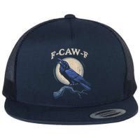 Black Crow F-Caw-F Funny Bird Moon Flat Bill Trucker Hat