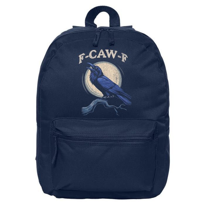 Black Crow F-Caw-F Funny Bird Moon 16 in Basic Backpack