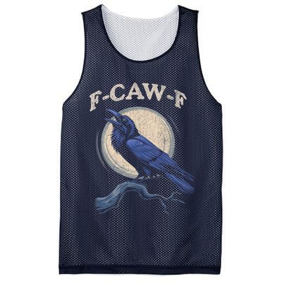 Black Crow F-Caw-F Funny Bird Moon Mesh Reversible Basketball Jersey Tank