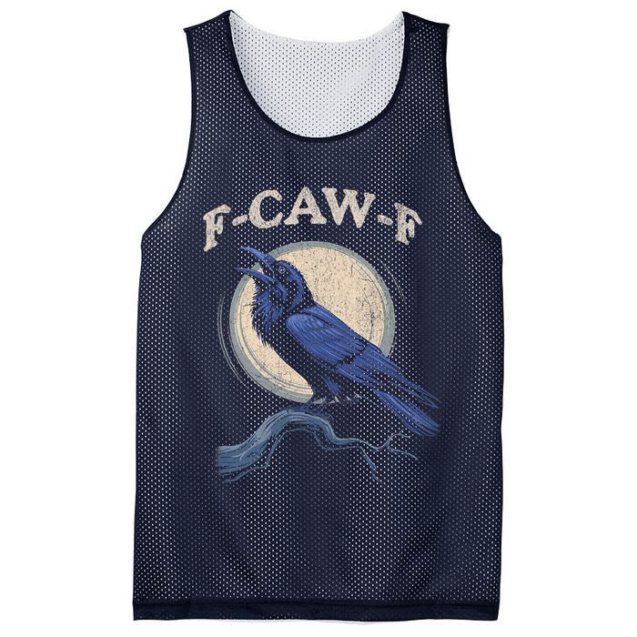Black Crow F-Caw-F Funny Bird Moon Mesh Reversible Basketball Jersey Tank