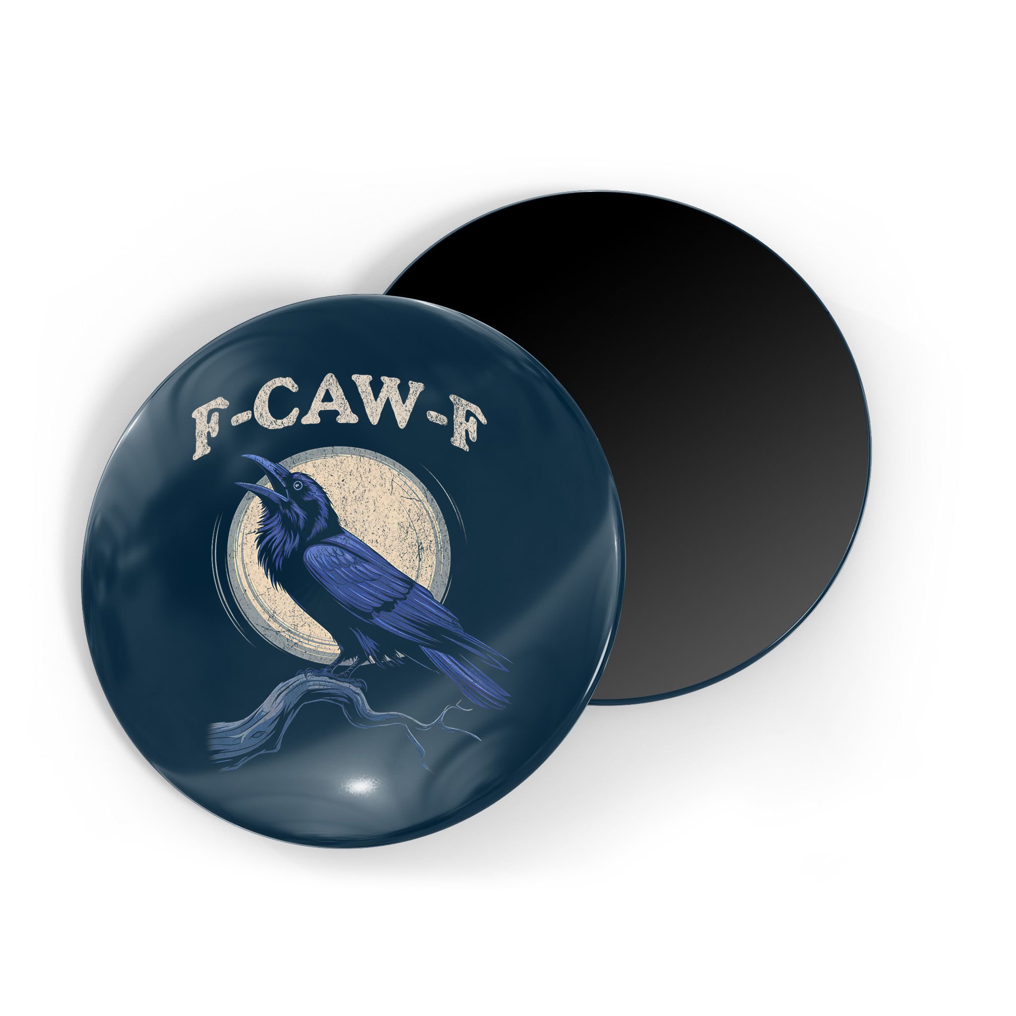 Black Crow F-Caw-F Funny Bird Moon Magnet