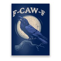 Black Crow F-Caw-F Funny Bird Moon Poster