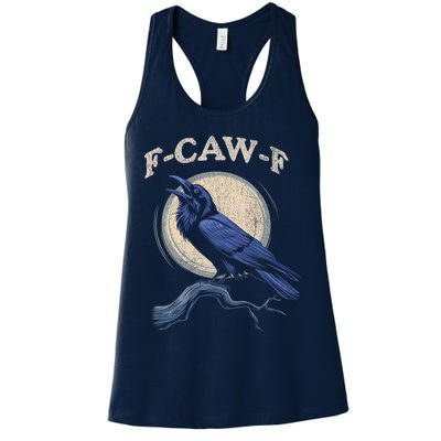 Black Crow F-Caw-F Funny Bird Moon Womens Tank Top