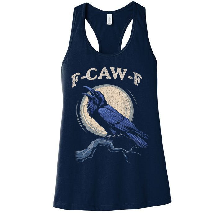Black Crow F-Caw-F Funny Bird Moon Womens Tank Top