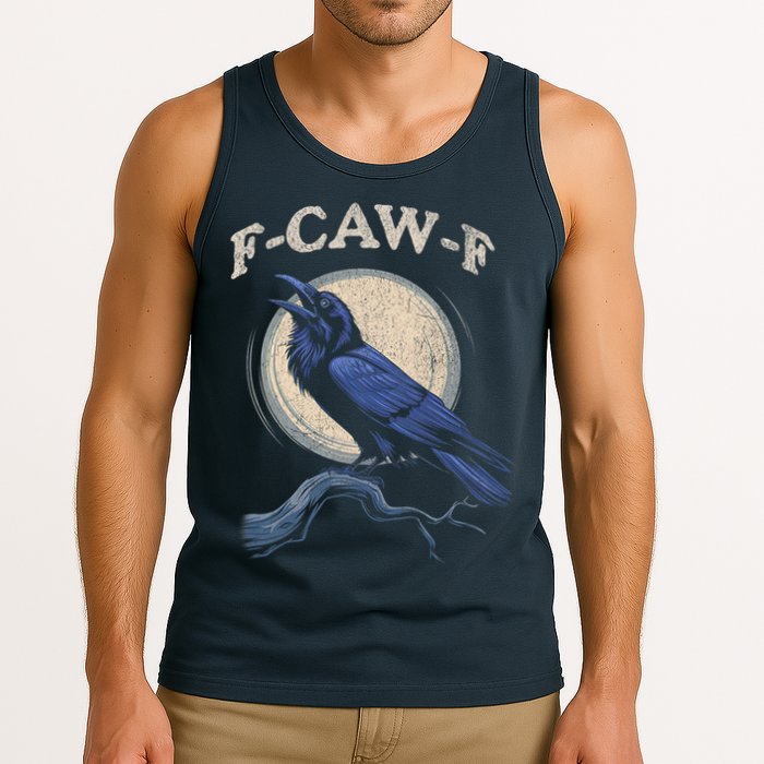 Black Crow F-Caw-F Funny Bird Moon Tank Top