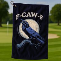 Black Crow F-Caw-F Funny Bird Moon Golf Towel