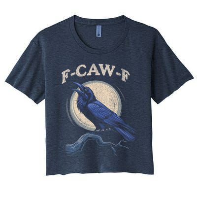 Black Crow F-Caw-F Funny Bird Moon Crop Top