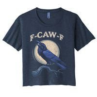 Black Crow F-Caw-F Funny Bird Moon Crop Top