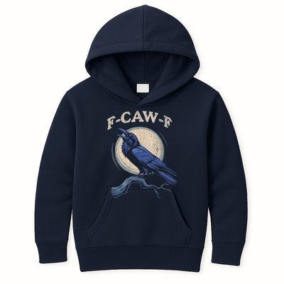 Black Crow F-Caw-F Funny Bird Moon Kids Hoodie