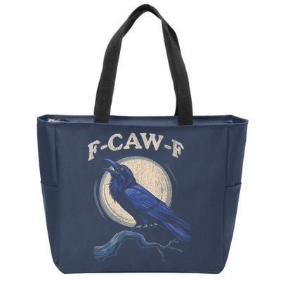 Black Crow F-Caw-F Funny Bird Moon Zip Tote Bag