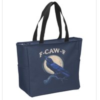 Black Crow F-Caw-F Funny Bird Moon Zip Tote Bag