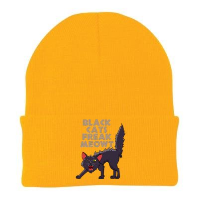 Black Cats Freaking Me Out Meowt Kitten Kitty Cat Halloween Knit Cap Winter Beanie