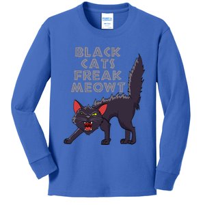 Black Cats Freaking Me Out Meowt Kitten Kitty Cat Halloween Kids Long Sleeve Shirt