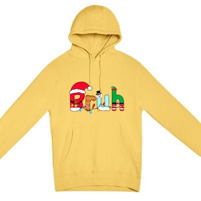 Bruh Christmas For Teen Boy Funny Christmas Bruh Gift Premium Pullover Hoodie