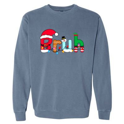 Bruh Christmas For Teen Boy Funny Christmas Bruh Gift Garment-Dyed Sweatshirt