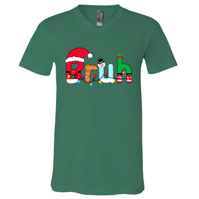 Bruh Christmas For Teen Boy Funny Christmas Bruh Gift V-Neck T-Shirt