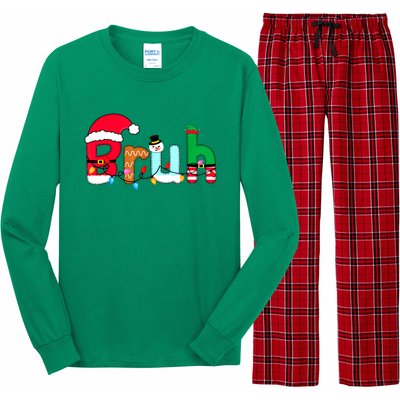 Bruh Christmas For Teen Boy Funny Christmas Bruh Gift Long Sleeve Pajama Set