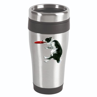 Border Collie Frisbee Graphic Sheepdog Print Gift 16oz Travel Tumbler